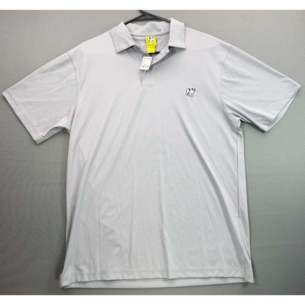 Big Dogs Dogtech Icon Polo Shirt Mens Small Gray Performance Golf Athletic NWT